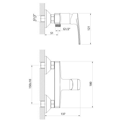 Samona - Sprchová baterie KORANA lesklý chrom