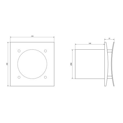 Sapho - Axiální ventilátor EIRA 15W/230V bílá