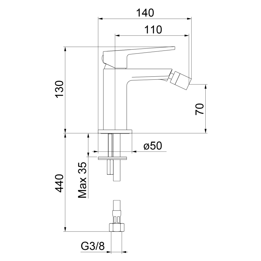 Sapho - Bidetová baterie TURSI lesklý chrom