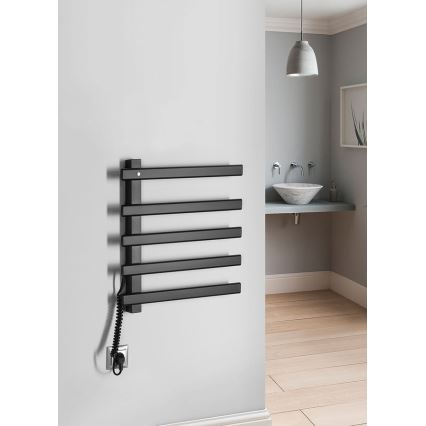 Sapho - Elektrický sušák na ručníky ELCOR 63W 48x52 cm matná černá
