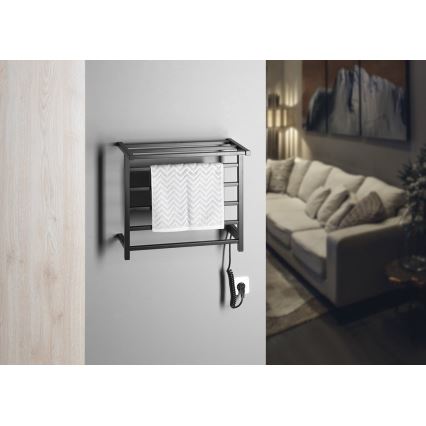 Sapho - Elektrický sušák na ručníky ELZOR 60W 47x50 cm matná černá