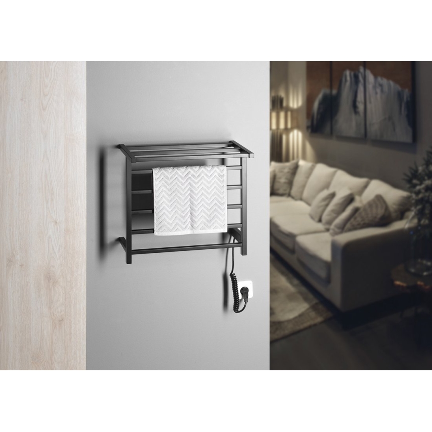 Sapho - Elektrický sušák na ručníky ELZOR 60W 47x50 cm matná černá
