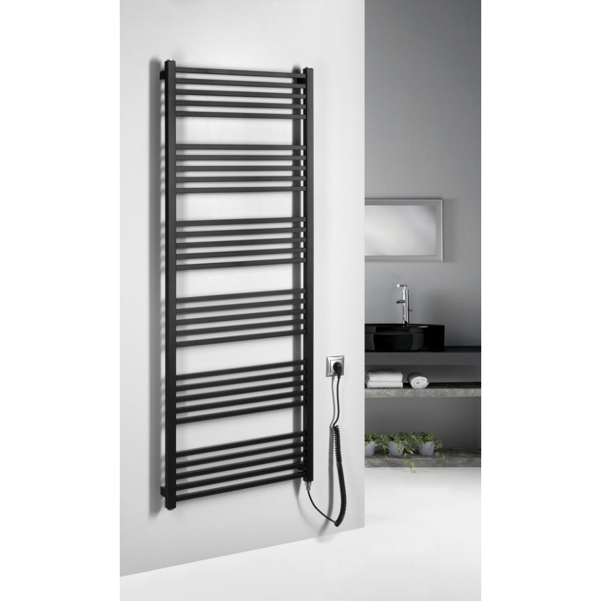 Sapho - Elektrický sušák na ručníky METRO-E 800W 162x60 cm matná černá