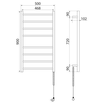 Sapho - Elektrický sušák na ručníky REDONDO 75W/230V 50x90 cm matná černá