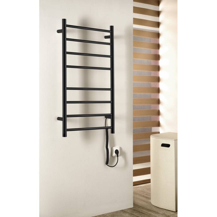Sapho - Elektrický sušák na ručníky REDONDO 75W 90x50 cm matná černá