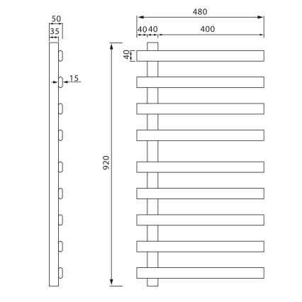 Sapho - Elektrický sušák ručníků ELCOR 128W 92x48 cm matná bílá