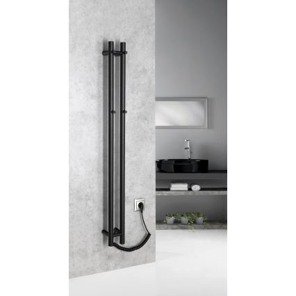 Sapho - Elektrický sušák ručníků PAPINADO 40W 120x11 cm matná černá