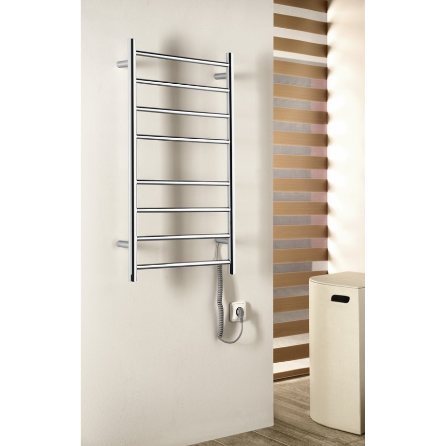 Sapho - Elektrický sušák ručníků REDONDO 75W 90x50 cm lesklý chrom kulatý