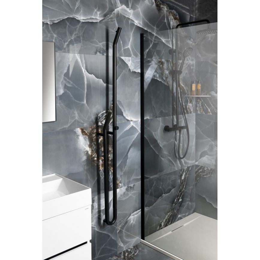 Sapho - Elektrický sušák ručníků s časovačem DUOPASSO 45W 170x12 cm matná černá
