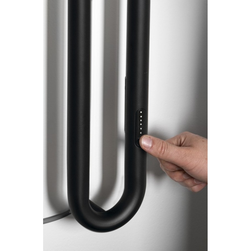 Sapho - Elektrický sušák ručníků s časovačem DUOPASSO 45W 170x12 cm matná černá