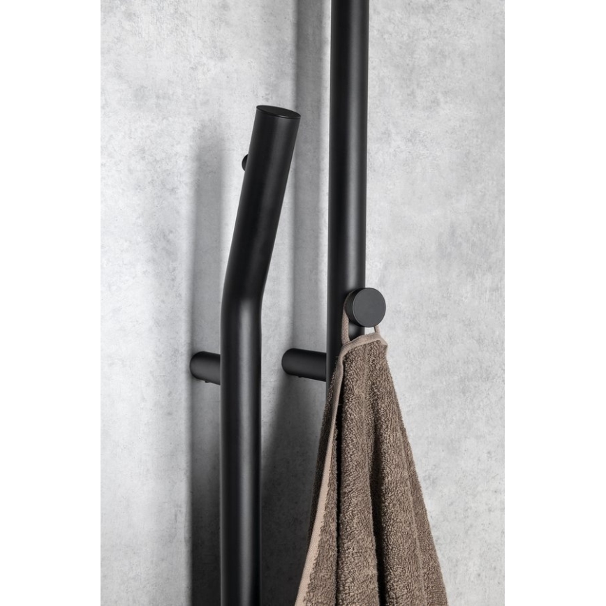 Sapho - Elektrický sušák ručníků s časovačem DUOPASSO 45W 170x12 cm matná černá