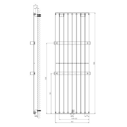 Sapho - Koupelnový radiátor COLONNA 180x60 cm stříbrná