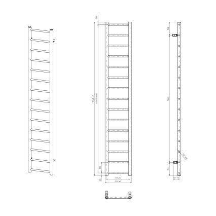 Sapho - Koupelnový radiátor DINA 174x30 cm bílá