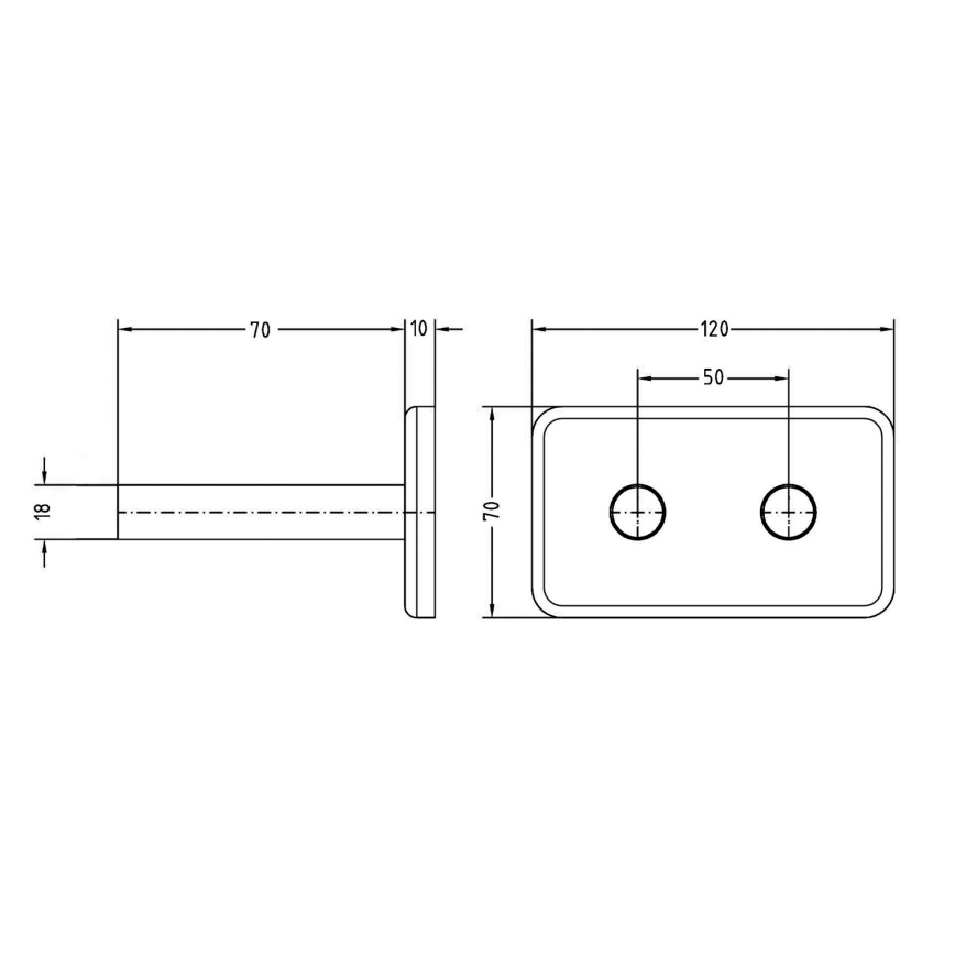 Sapho - Krycí rozeta pro středové připojení TWIN matná černá