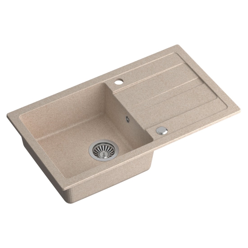 Sapho - Kuchyňský dřez 77x44 cm granit/béžová