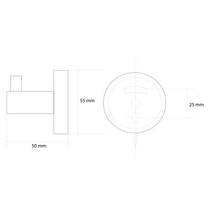 Sapho - Nástěnný háček X-ROUND 5,5x5 cm zlatá