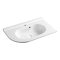 Sapho - Rohové zápustné umyvadlo PULSE 75x43 cm mramor/bílá