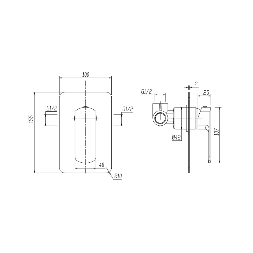 Sapho - Sprchová baterie pro podomítkovou instalaci MIXONA lesklý chrom