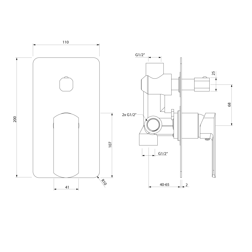 Sapho - Sprchová baterie pro podomítkovou instalaci MIXONA lesklý chrom