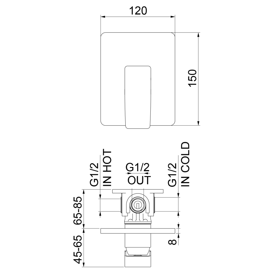 Sapho - Sprchová baterie pro podomítkovou instalaci TURSI lesklý chrom