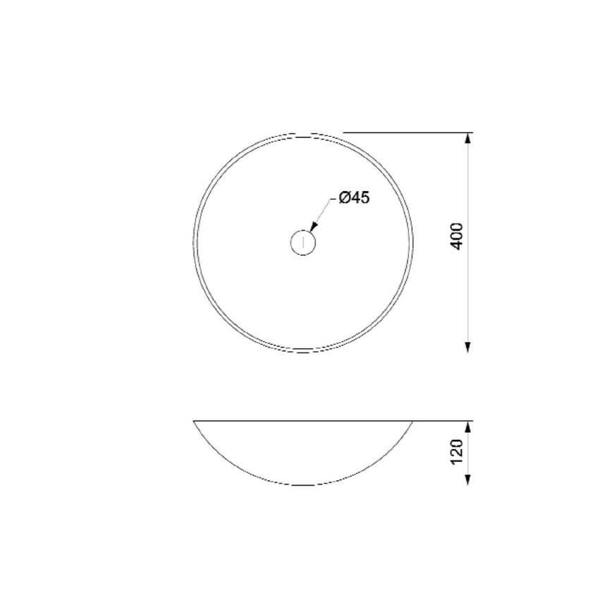 Sapho - Umyvadlo na desku BLOK pr. 40 cm hnědá/kámen