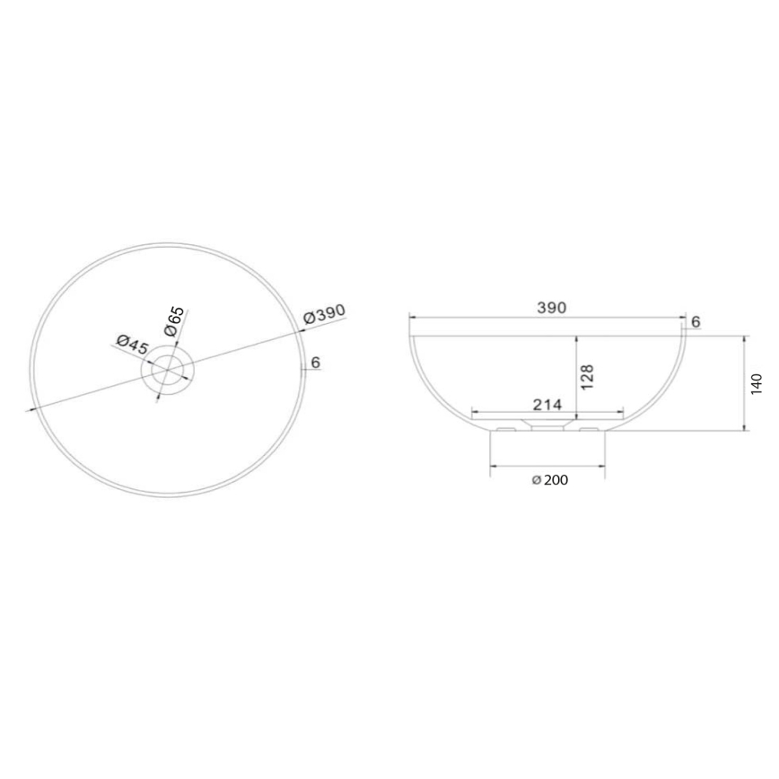 Sapho - Umyvadlo na desku FORMIGO pr. 39 cm beton/růžová