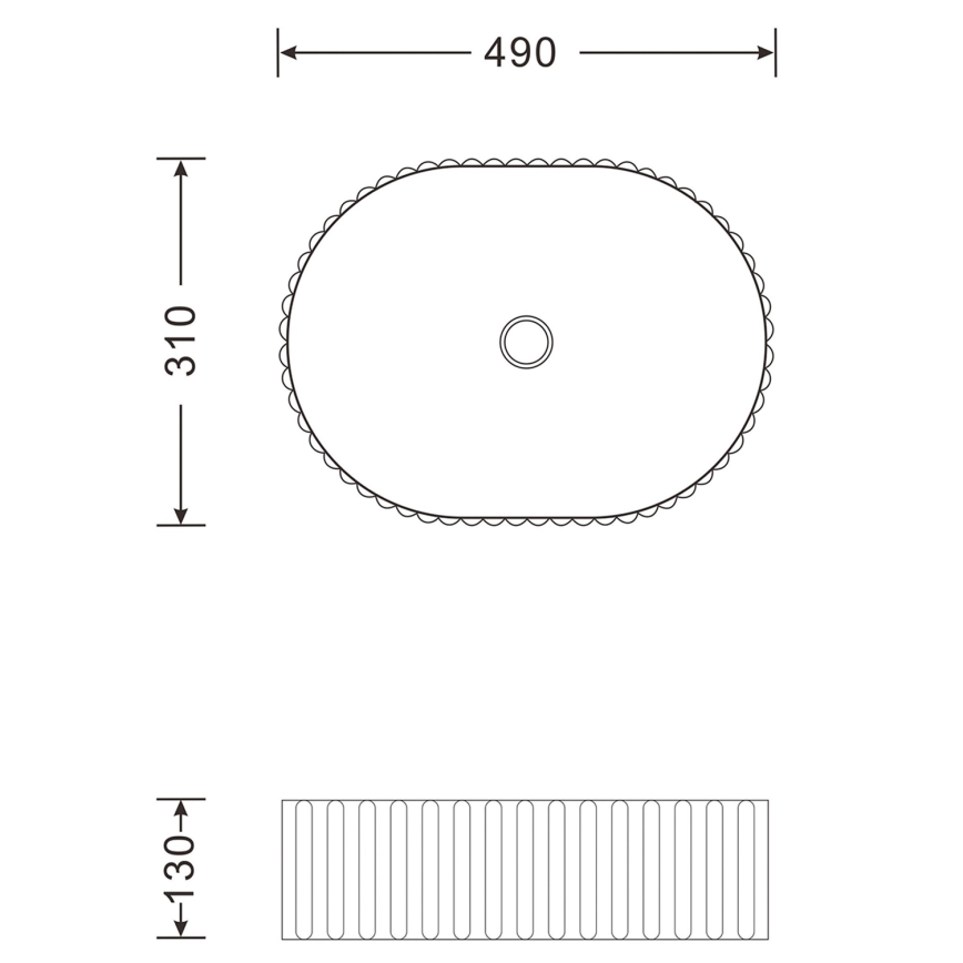 Sapho - Umyvadlo na desku PICOBELLO 49x31 cm keramika/bílá