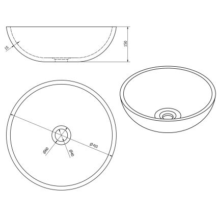 Sapho - Umyvadlo na desku PRIORI pr. 41 cm keramika/pestrobarevná