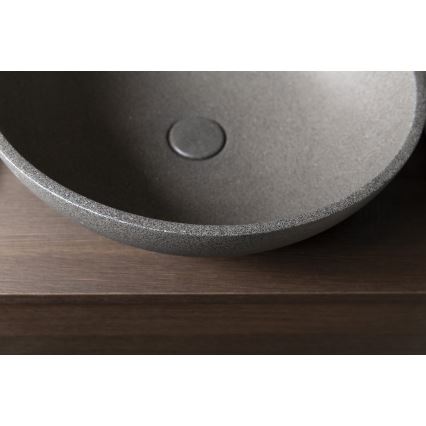 Sapho - Umyvadlo na desku TURF pr. 44 cm beton/černý granit