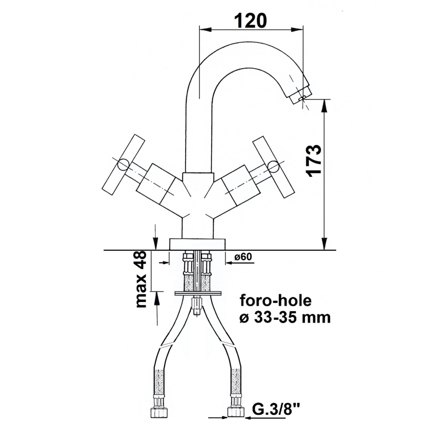 Sapho - Umyvadlová baterie AXIA lesklý chrom
