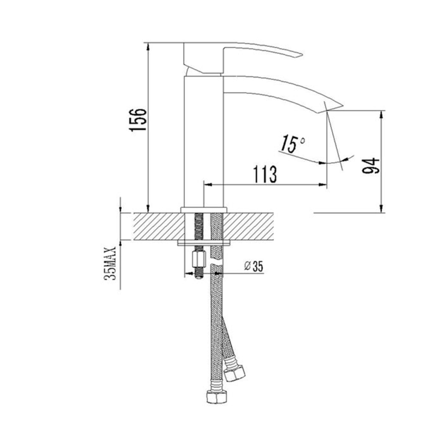 Sapho - Umyvadlová baterie GINKO 15,6 cm lesklý chrom