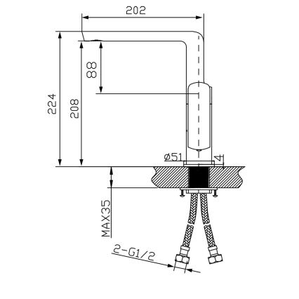 Sapho - Umyvadlová baterie MIXONA 22,4 cm lesklý chrom