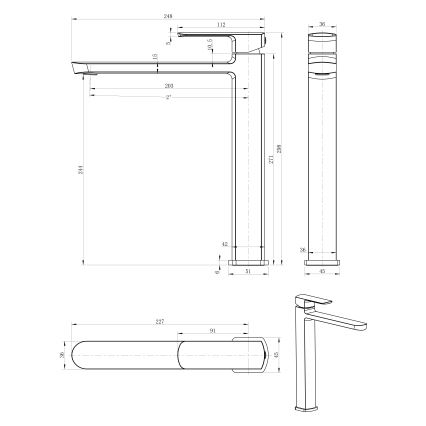 Sapho - Umyvadlová baterie MIXONA 29,8 cm lesklý chrom