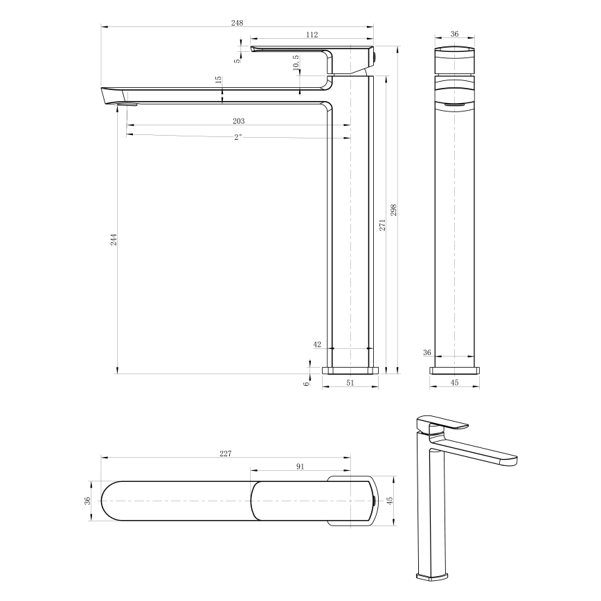 Sapho - Umyvadlová baterie MIXONA 29,8 cm lesklý chrom