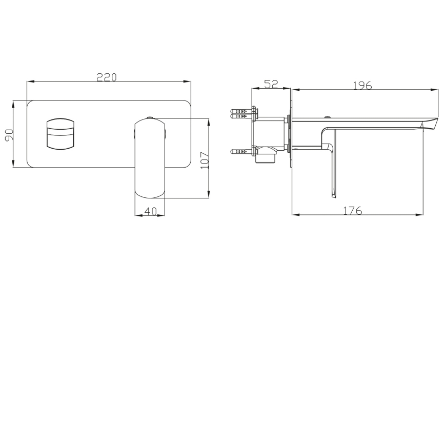 Sapho - Umyvadlová baterie pro podomítk instalaci MIXONA 9x19,6 cm lesklý chrom