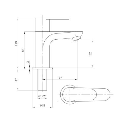 Sapho - Umyvadlová baterie SMALL 11,3 cm lesklý chrom