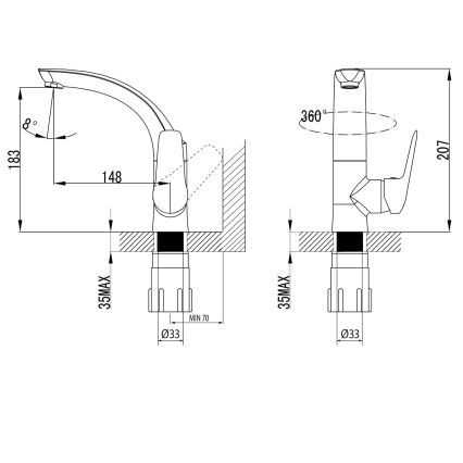 Sapho - Umyvadlová baterie SOLITER 18 cm lesklý chrom