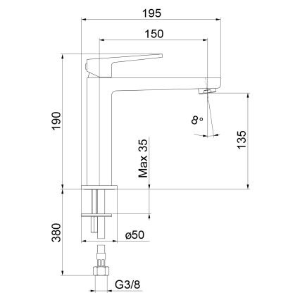Sapho - Umyvadlová baterie TURSI 19 cm lesklý chrom