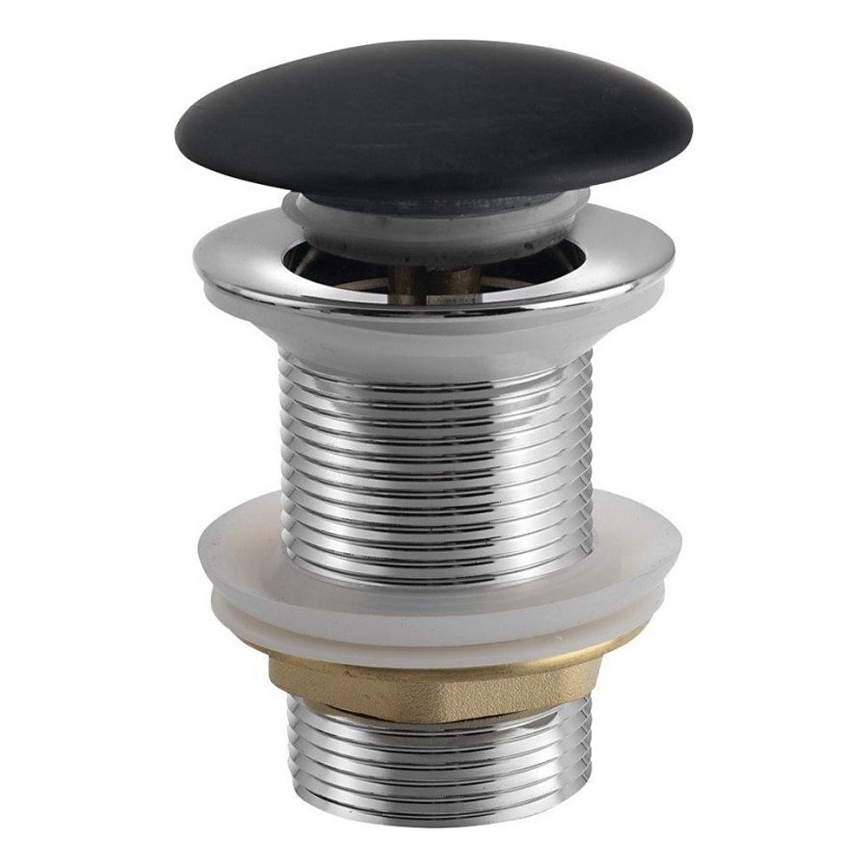 Sapho - Umyvadlová výpusť Click-Clack BLOK pr. 6,7 cm marquin/matná černá