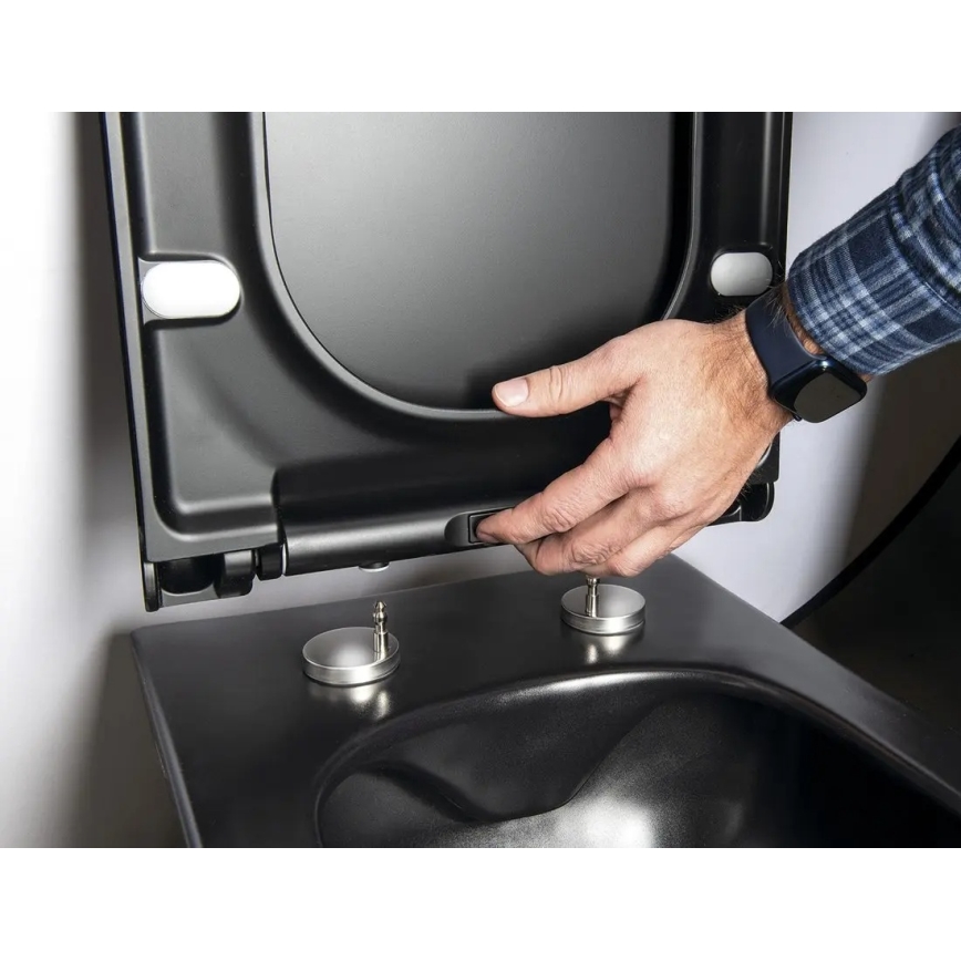 Sapho - Záchodové prkénko SoftClose AVVA SLIM matná černá