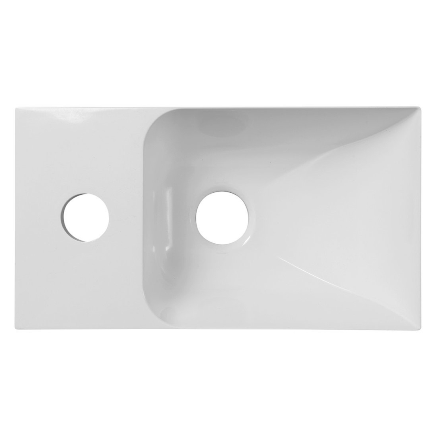 Sapho - Závěsné umyvadlo PICCOLINO 31x17 cm levá/litý mramor/bílá