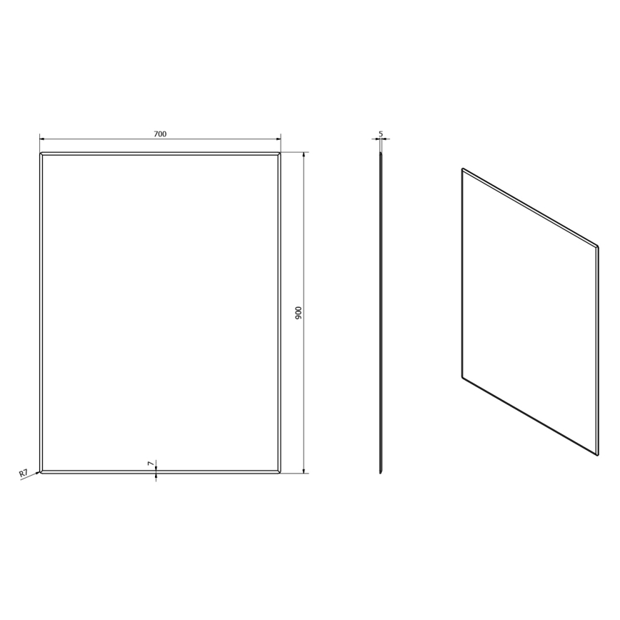 Sapho - Zrcadlo ACCORD 70x90 cm