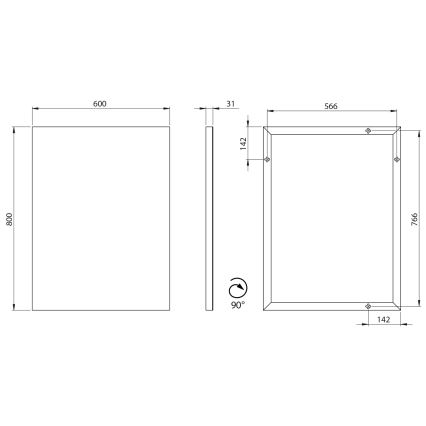 Sapho - Zrcadlo AROWANA 60x80 cm lesklý chrom