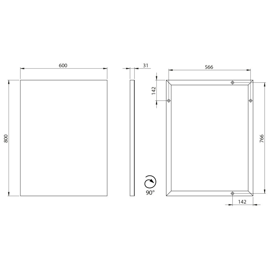 Sapho - Zrcadlo AROWANA 60x80 cm lesklý chrom