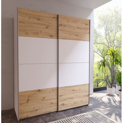 Šatní skříň KARO 170x210 cm bílá/dub artisan