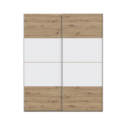 Šatní skříň KARO 170x210 cm bílá/dub artisan