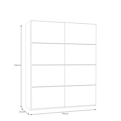 Šatní skříň KARO 170x210 cm bílá