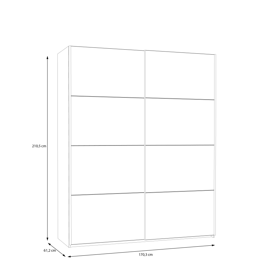 Šatní skříň KARO 170x210 cm bílá