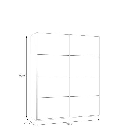 Šatní skříň KARO 170x210x61 cm šedá/zelená