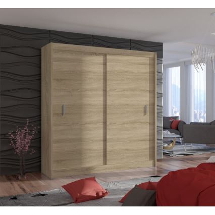 Šatní skříň s posuvnými dveřmi SAPHIRA 203x215 cm dub sonoma